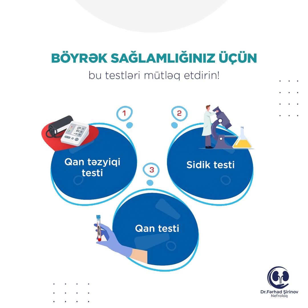 Böyrək sağlamlığınız üçün bu testləri mütləq etdirin!